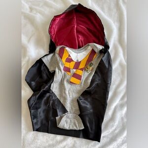 Kids Gryffindor-Inspired Hooded Onesie Costume in Gray and Burgundy